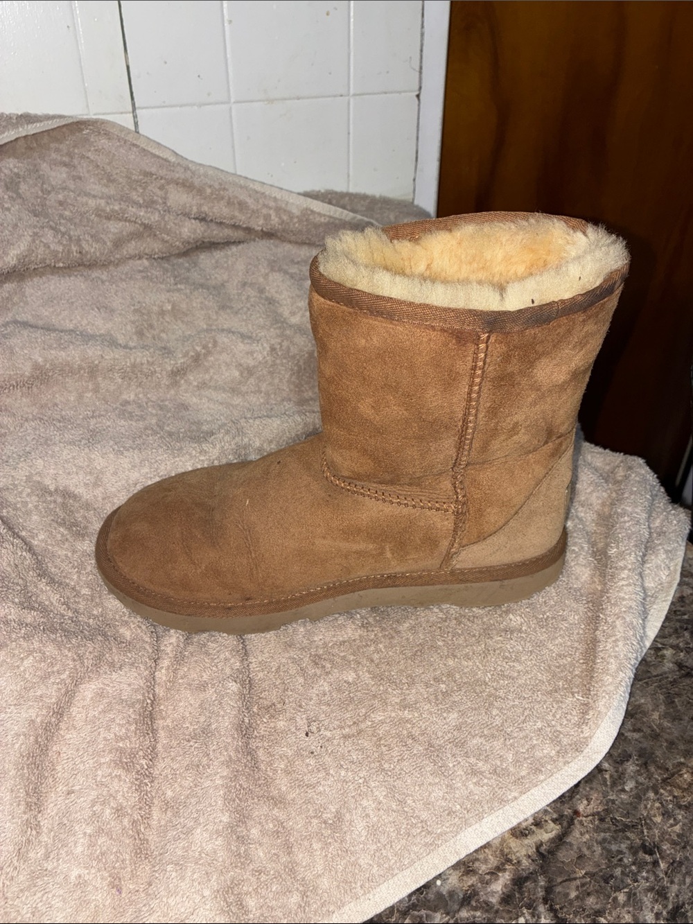 UGG Chestnut Shearling-Lined Short Boots